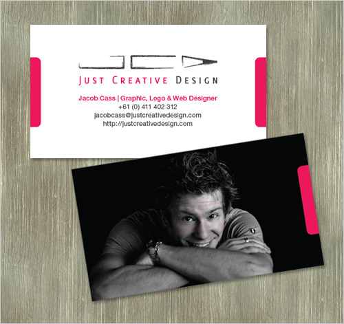 business card design with photo